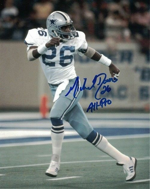 Michael Downs Autographed Dallas Cowboys 8x10 Photo Back Pedal