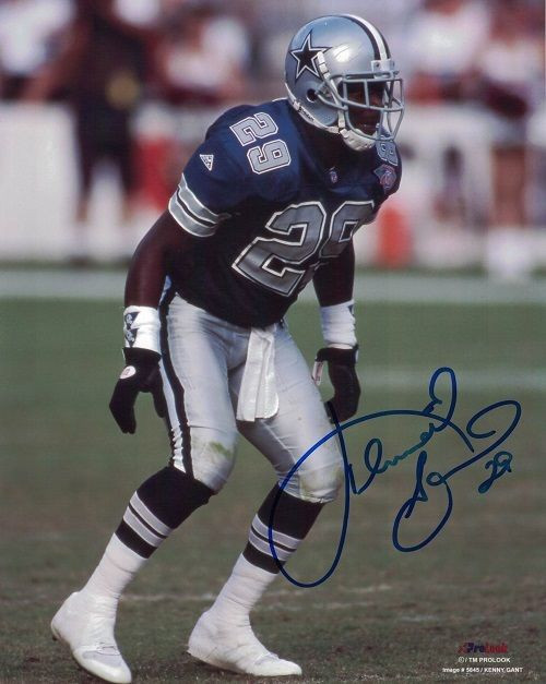 Kenny Gant Autographed Dallas Cowboys 8x10 Photo (Blue)