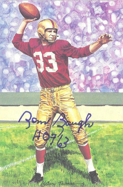 Sammy Baugh Autographed Washington Redskins Goal Line Art Card