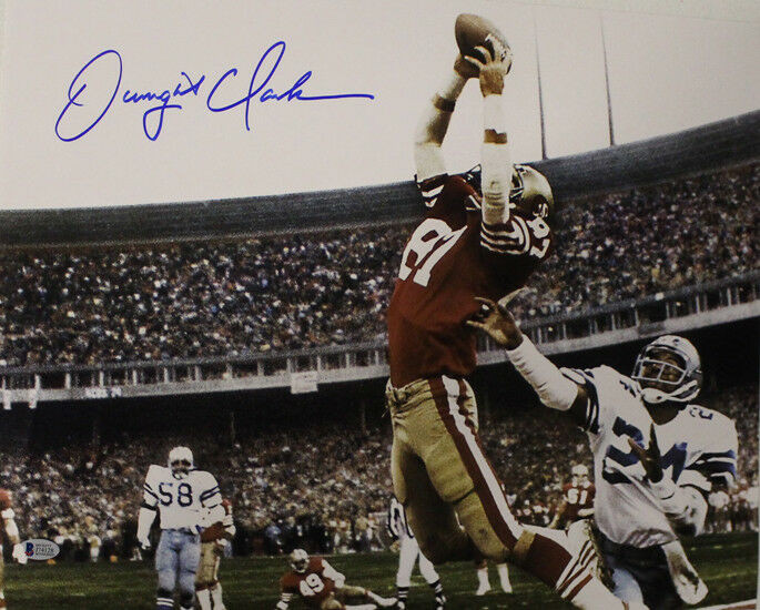 Dwight Clark Autographed San Francisco 49ers 16x20 Photo Horizontal BAS