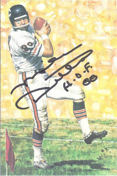 Mike Ditka Autographed Chicago Bears Goal Line Art Card black w/HOF 88
