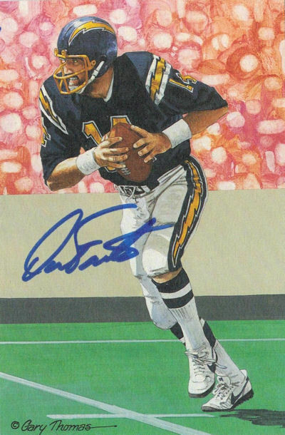 Dan Fouts Autographed San Diego Chargers Goal Line Art Card