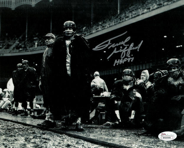 Frank Gifford Autographed New York Giants 8x10 Photo HOF 77 JSA