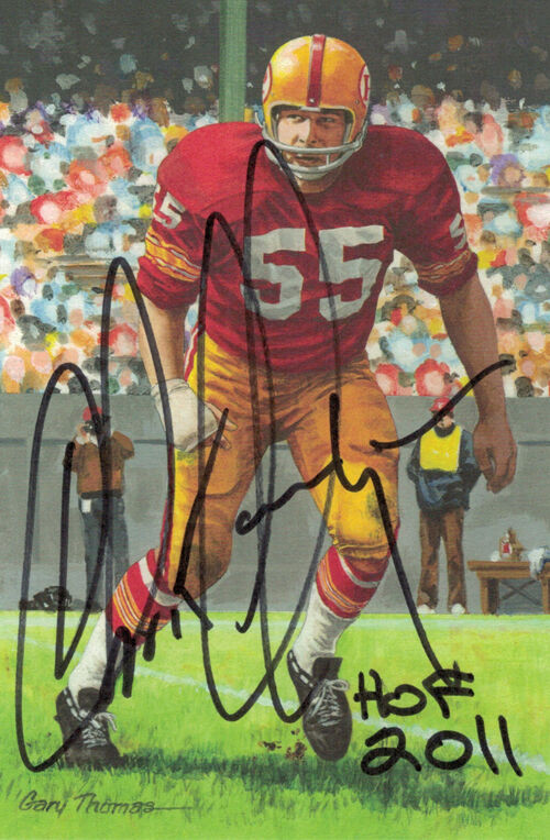 Chris Hanburger Autographed Washington Redskins Goal Line Art in Black HOF