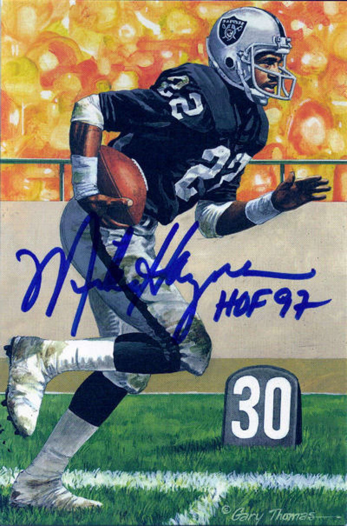 Mike Haynes Autographed Oakland Raiders Goal Line Art Card