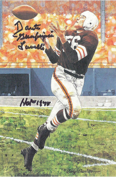 Dante Lavelli Autographed Cleveland Browns Goal Line Art in black w/HOF 75