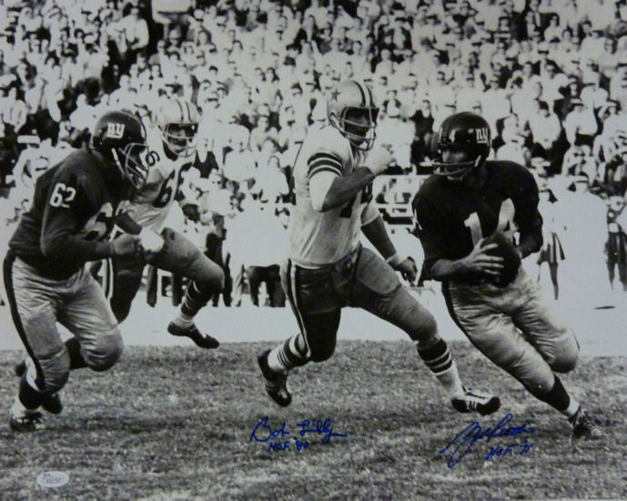 Bob Lilly & YA Tittle Autographed 16x20 JSA