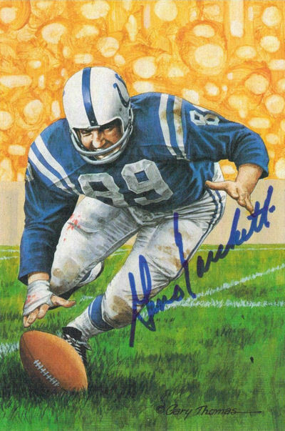 Gino Marchetti Autographed Baltimore Colts Goal Line Art Card in blue