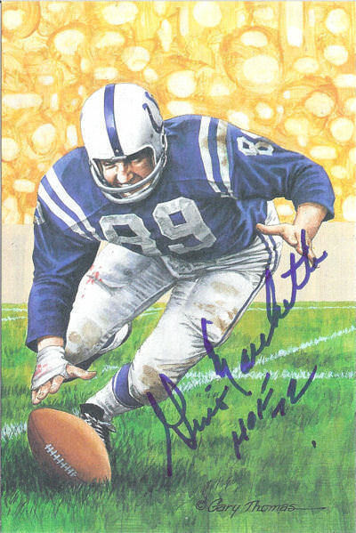 Gino Marchetti Autographed Baltimore Colts Goal Line Art Card in blue w/HOF 72