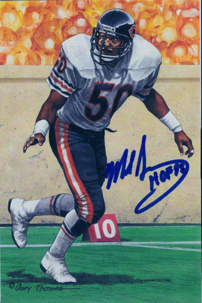 Mike Singletary Autographed Chicago Bears Goal Line Art w/HOF 98