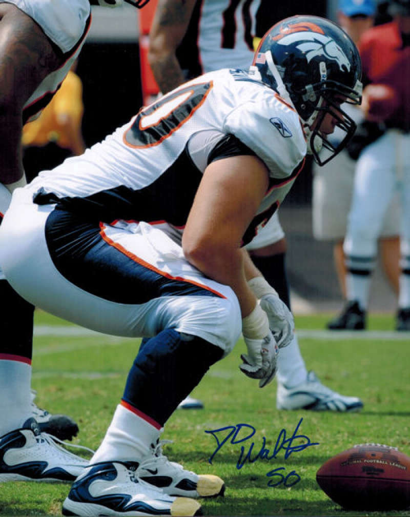 JD Walton Autographed Denver Broncos 8x10 Photo (Squatting)
