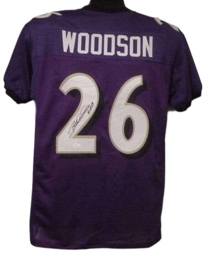Rod Woodson Autographed purple size XL jersey w/HOF 09 Baltimore Ravens