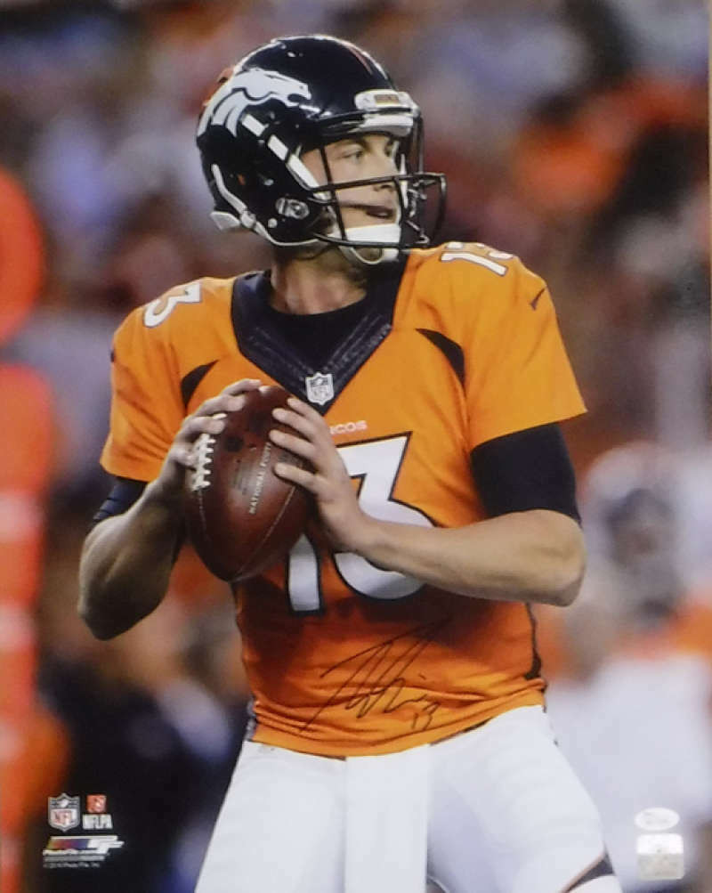 Trevor Siemian Autographed Denver Broncos 16x20 Photo (Solo) JSA