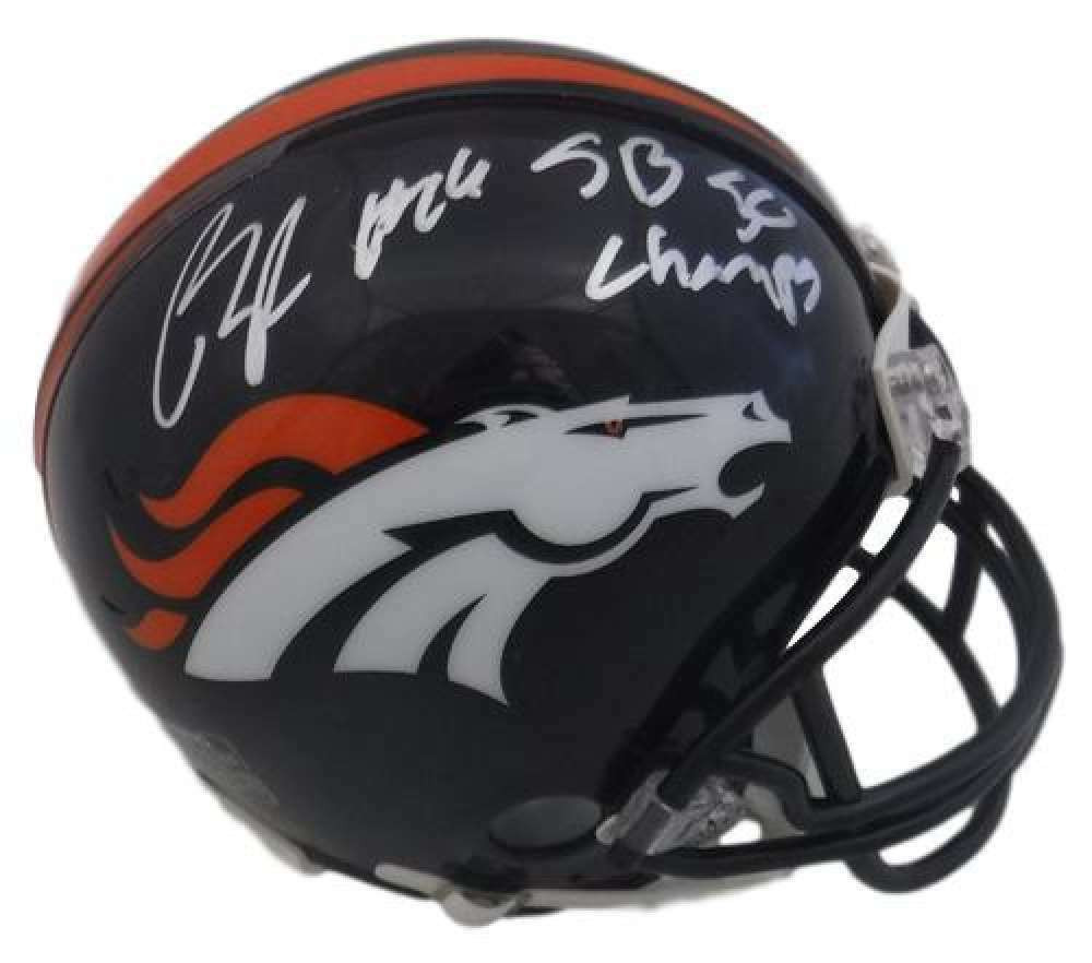 Bennie Fowler Autographed Denver Broncos Riddell Mini Helmet SB 50 Champs JSA