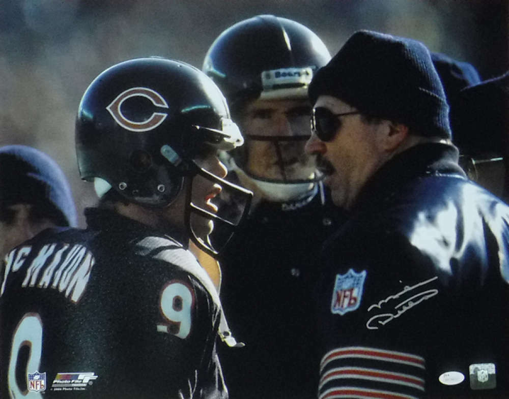 Mike Ditka Autographed Chicago Bears 16x20 Photo (w/McMahon) JSA