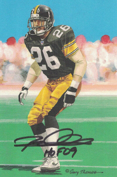 Rod Woodson Autographed Pittsburgh Steelers Goal Line Art in Black HOF JSA