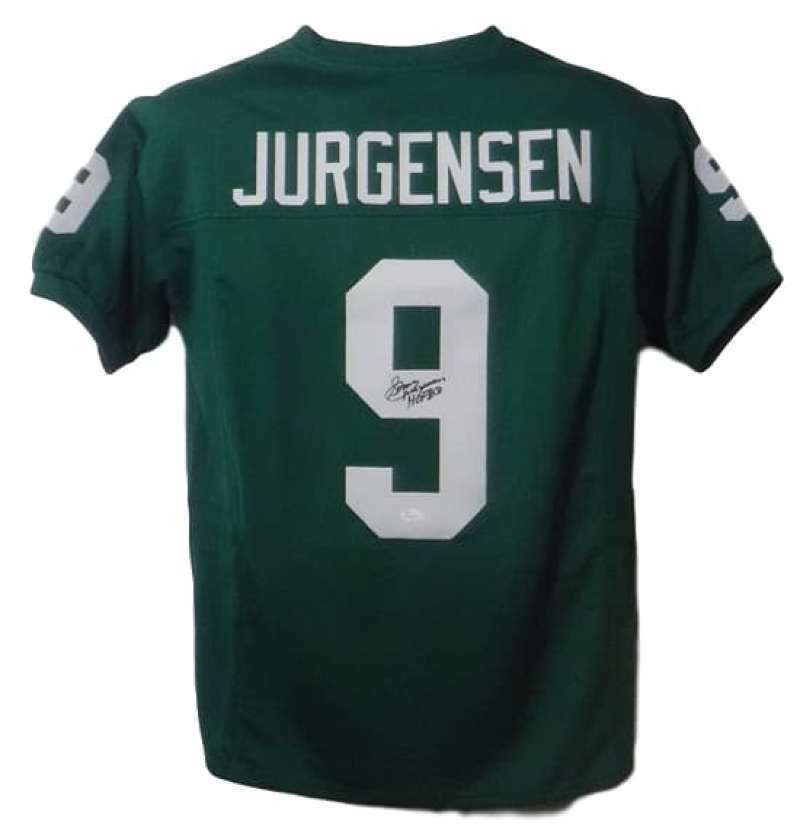 Sonny Jurgensen Autographed Philadelphia Eagles Custom Size XL Green Jersey SS HOF JSA