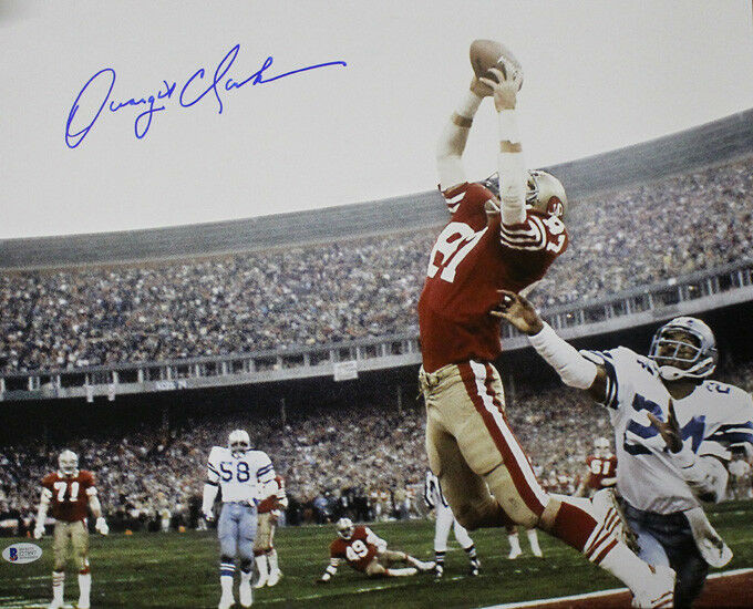 Dwight Clark Autographed San Francisco 49ers 16x20 Photo The Catch BAS
