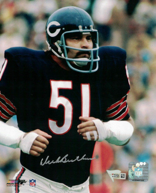 Dick Butkus Autographed Chicago Bears 8x10 Photo Close Up FAN