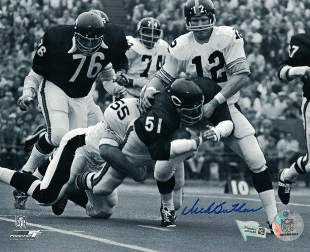 Dick Butkus Autographed Chicago Bears 8x10 Photo vs Pitt FAN