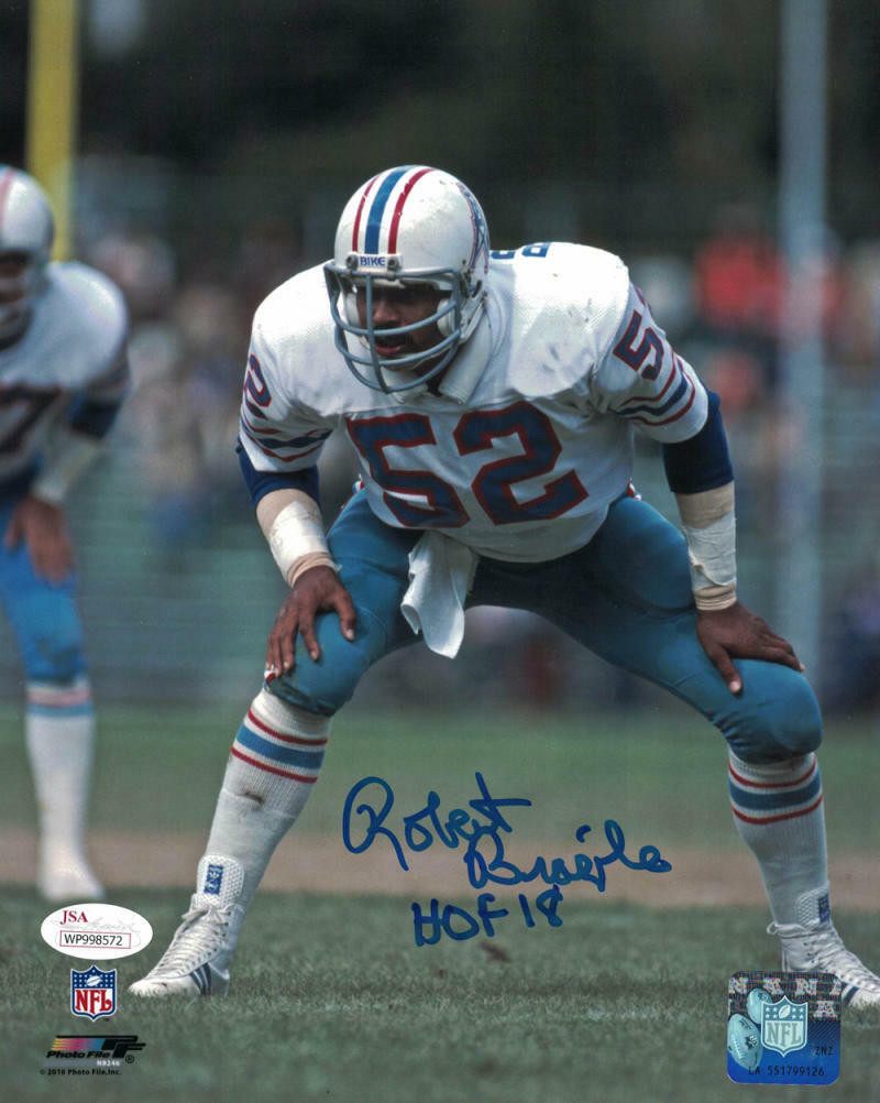 Robert Brazile Autographed Houston Oilers 8x10 Photo HOF JSA