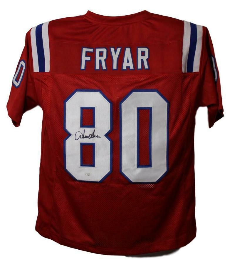 Irving Fryar Autographed New England Patriots Red XL Jersey JSA