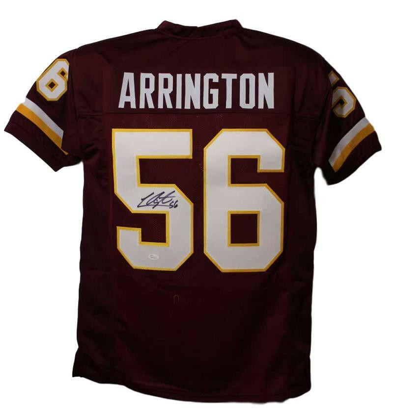 Lavar Arrington Autographed Washington Redskins XL Red Jersey JSA