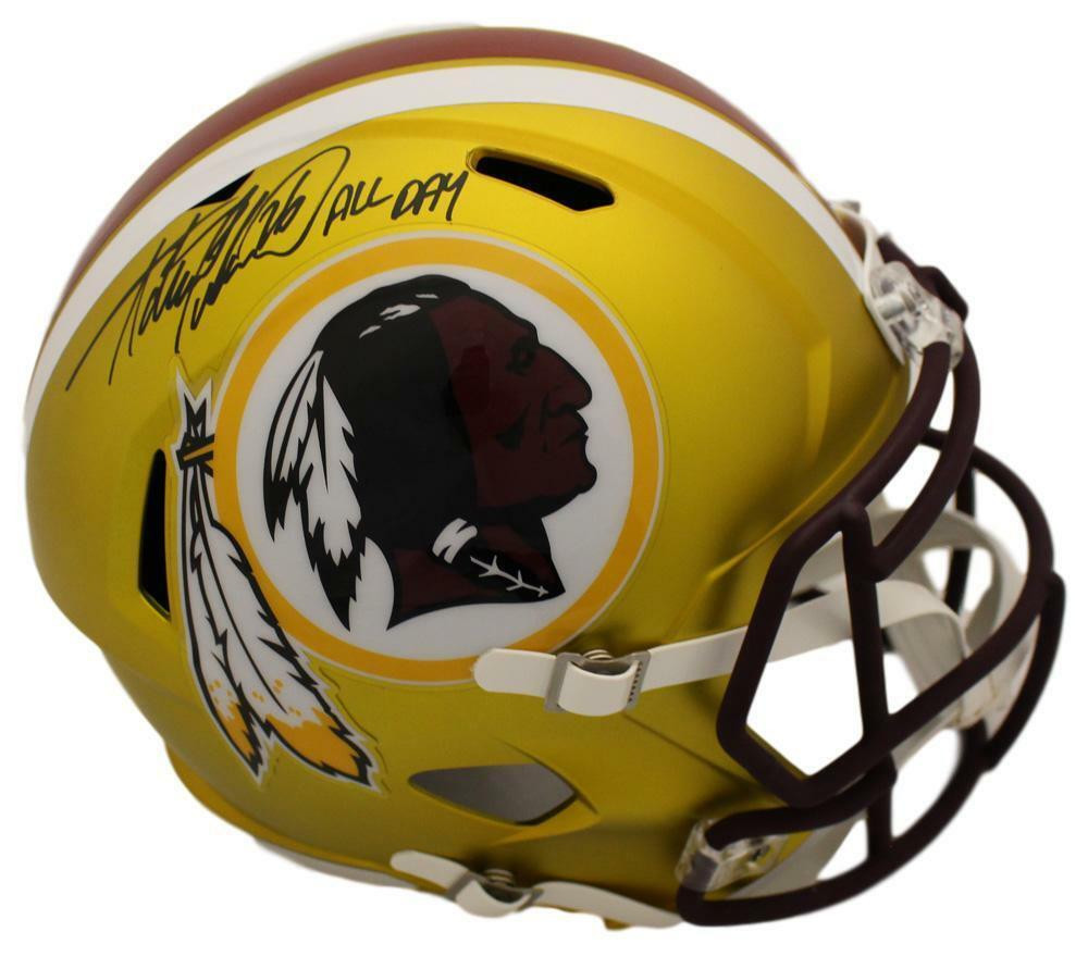 Adrian Peterson Autographed Washington Redskins Blaze Helmet All Day BAS