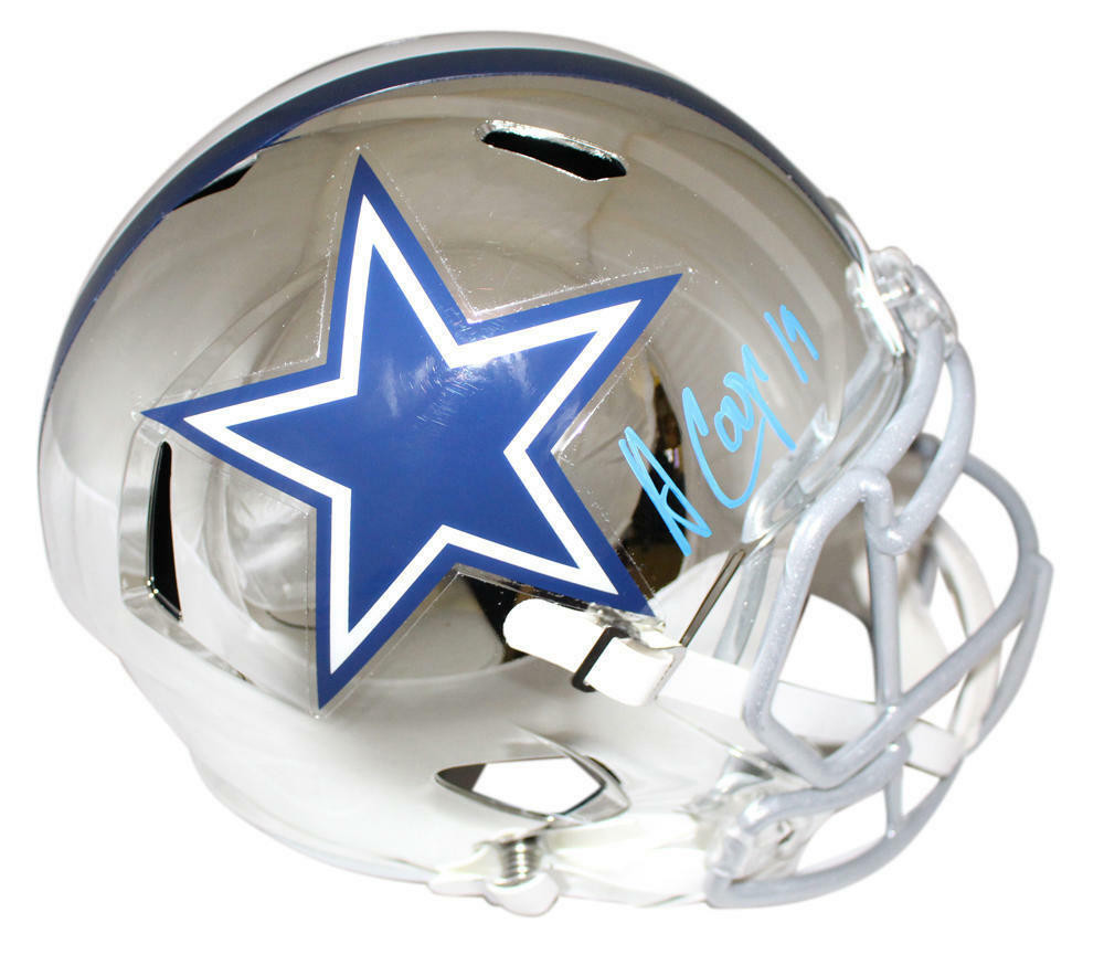 Amari Cooper Autographed Dallas Cowboys Chrome Replica Helmet JSA