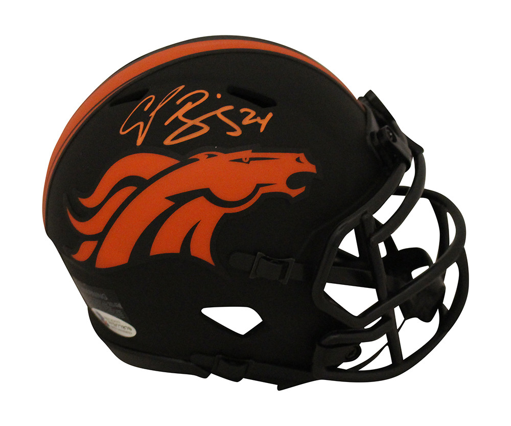 Champ Bailey Autographed Denver Broncos Eclipse Mini Helmet BAS