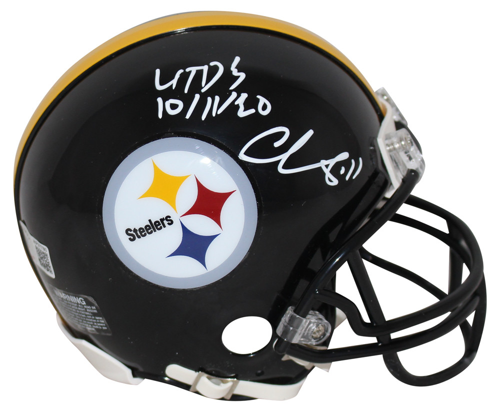 Chase Claypool Signed Pittsburgh Steelers VSR4 Mini Helmet 4 TDs BAS