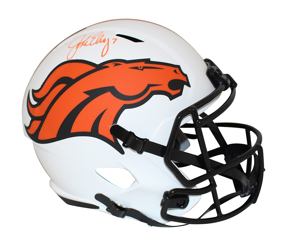 John Elway Autographed Denver Broncos F/S Lunar Speed Helmet BAS