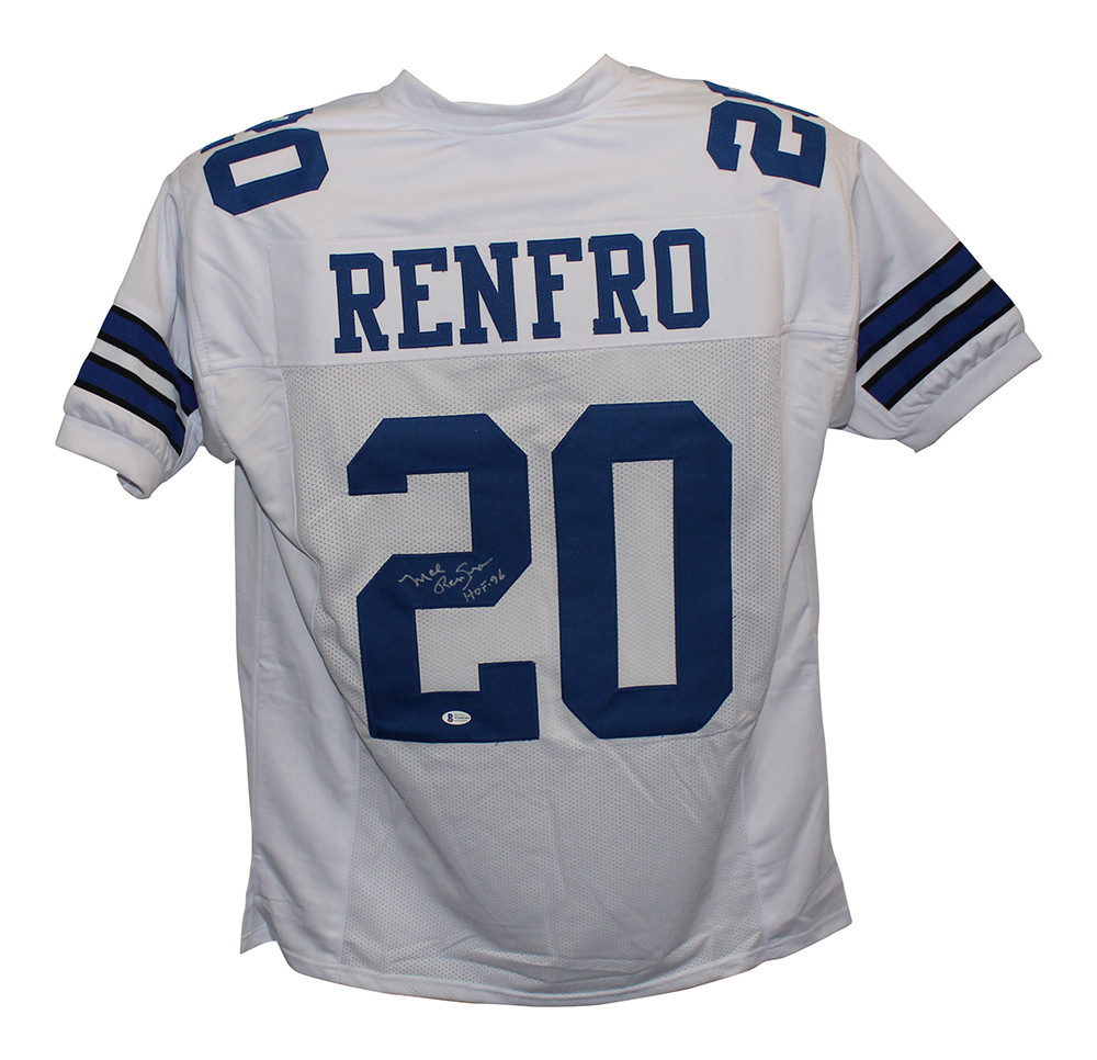 Mel Renfro Autographed/Signed Pro Style White XL Jersey HOF BAS