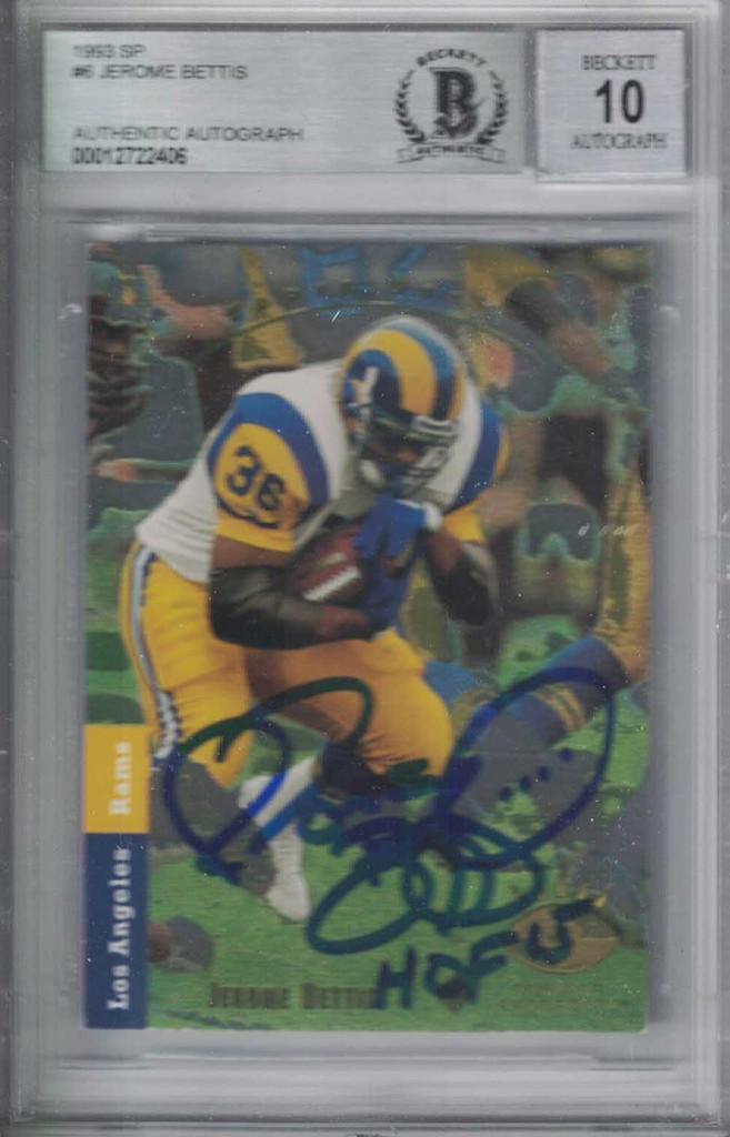 Jerome Bettis Signed Rams 1993 Upper Deck SP Rookie Card BAS Slabbed