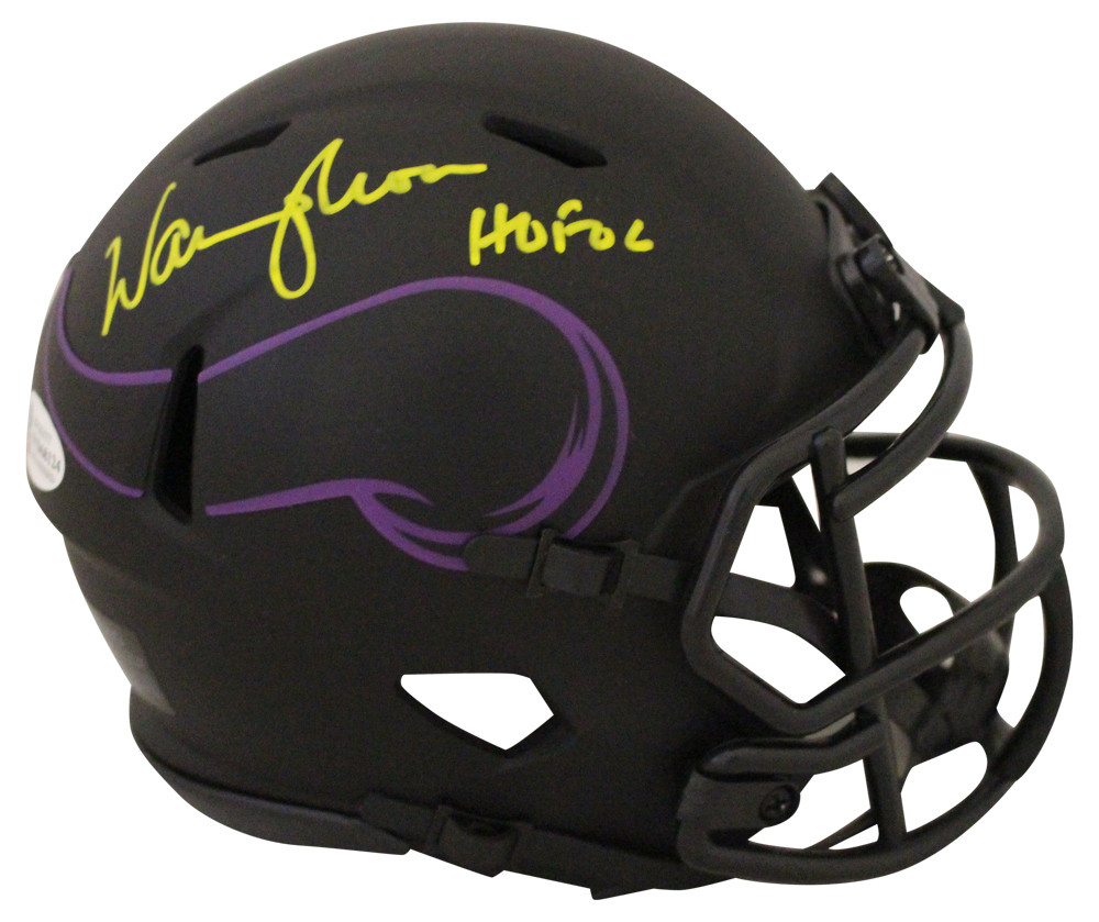 Warren Moon Autographed Minnesota Vikings Eclipse Mini Helmet HOF BAS
