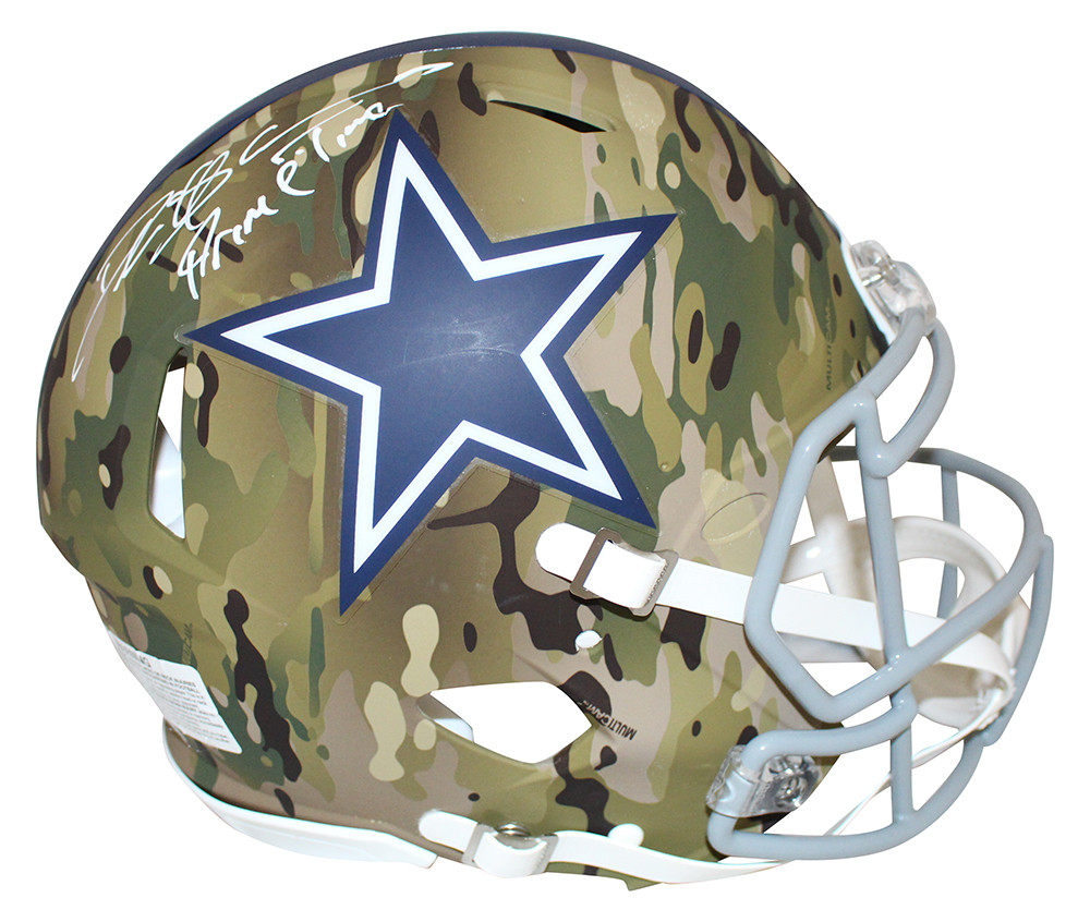 Deion Sanders Signed Dallas Cowboys Authentic Camo Helmet Primetime BAS