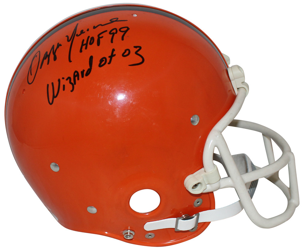 Ozzie Newsome Signed Cleveland Browns Custom Kralite RK Helmet 2 Insc JSA