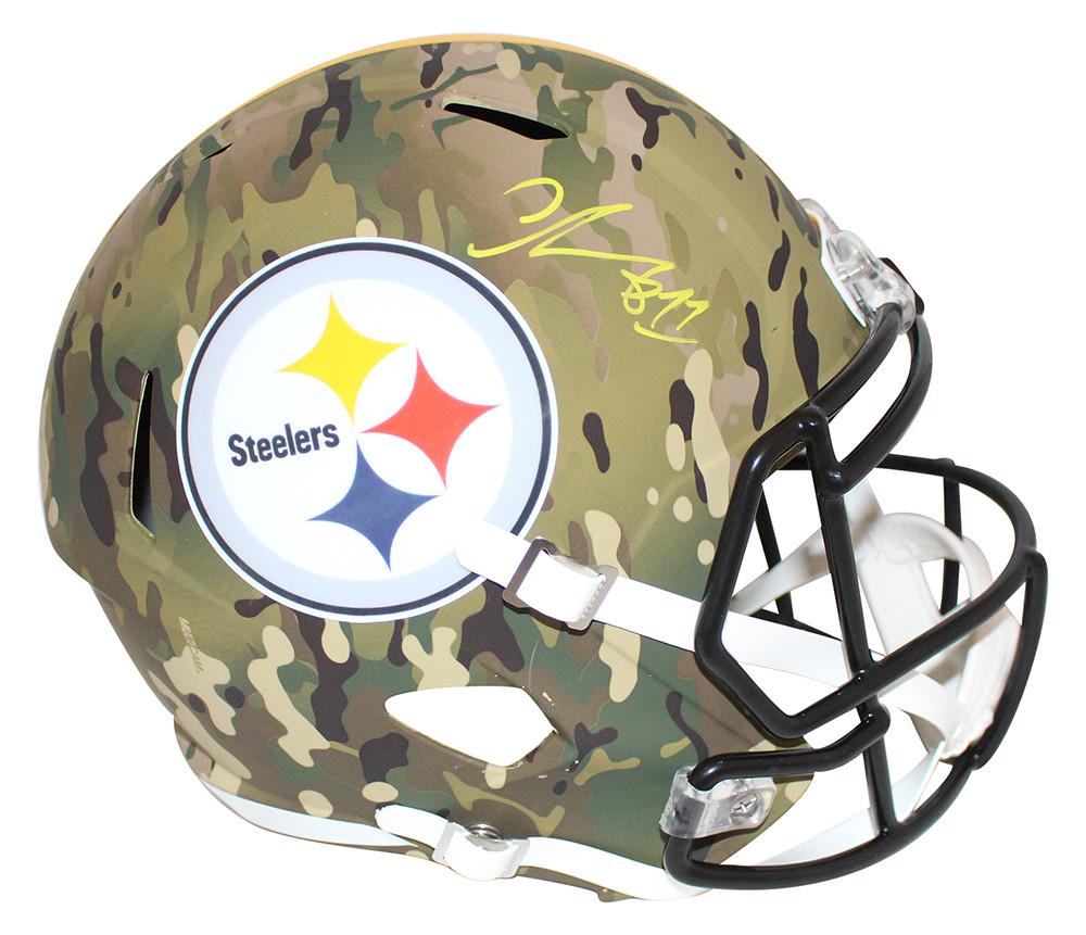 Chase Claypool Autographed Pittsburgh Steelers F/S Camo Helmet BAS