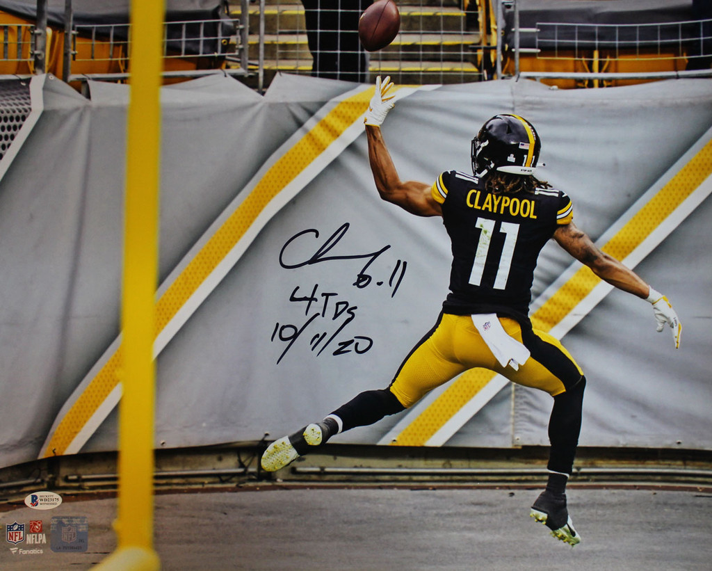 Chase Claypool Autographed Pittsburgh Steelers 16x20 Photo 4 TDs BAS