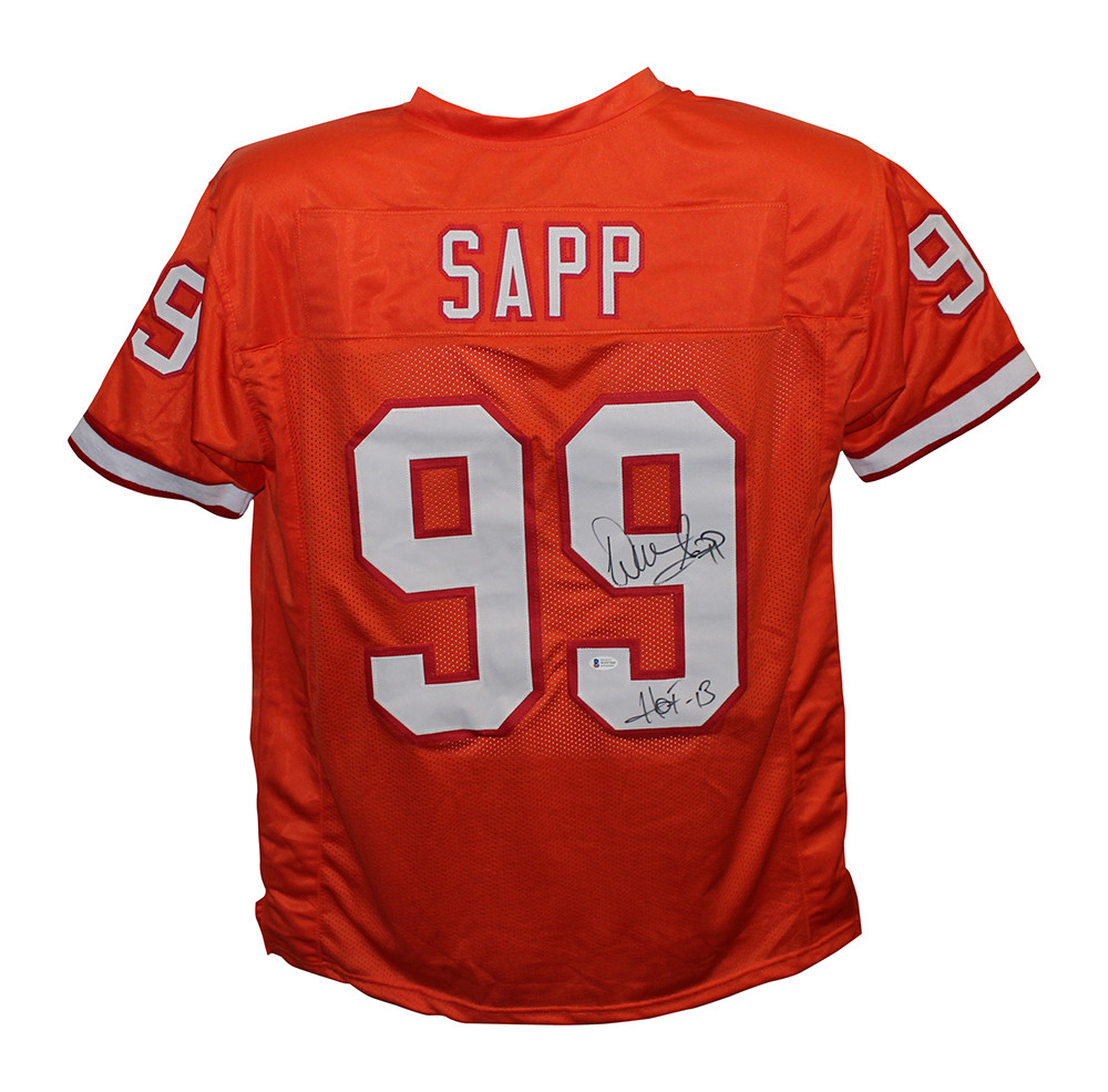 Warren Sapp Autographed/Signed Pro Style Orange TB XL Jersey HOF BAS
