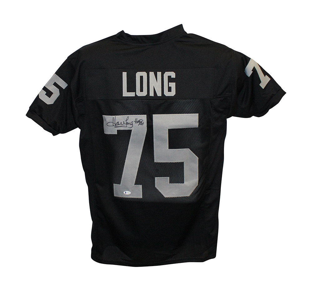 Howie Long Autographed/Signed Pro Style Black XL Jersey HOF BAS