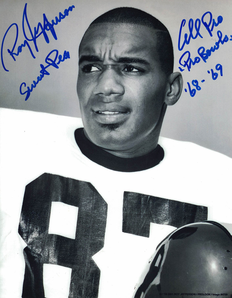 Roy Jefferson Autographed/Signed Baltimore Colts 8x10 Photo Stats