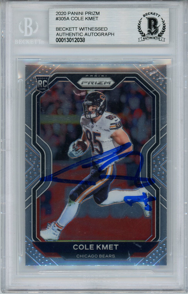 Cole Kmet Autographed 2020 Panini Prizm #305 Rookie Card BAS Slab