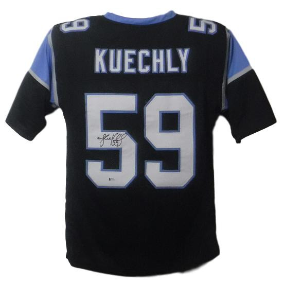 Luke Kuechly Autographed Carolina Panthers Black XL Jersey BAS