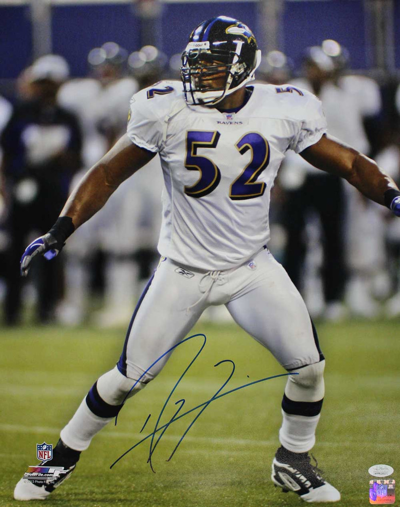 Ray Lewis Autographed/Signed Baltimore Ravens 16x20 Photo JSA PF