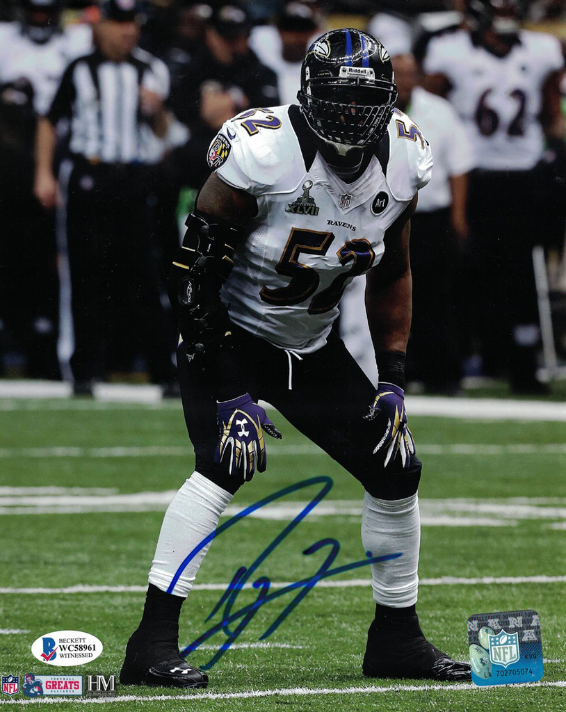 Ray Lewis Autographed/Signed Baltimore Ravens SB XLVII 8x10 Photo BAS