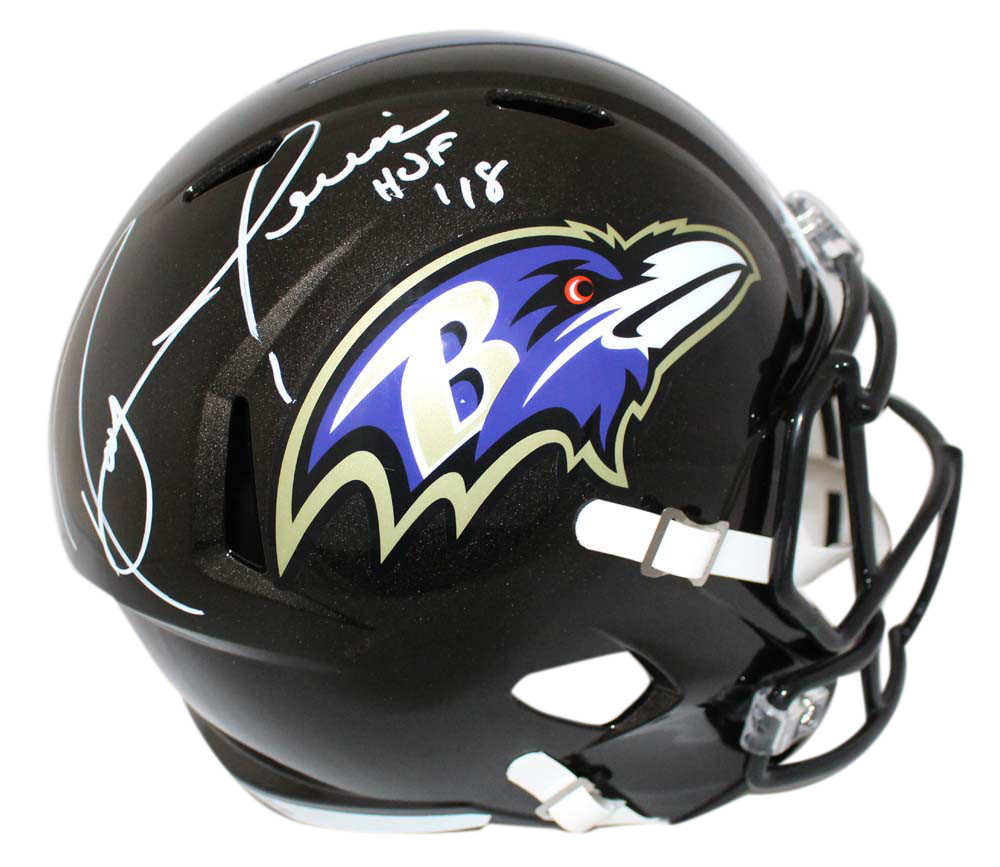 Ray Lewis Autographed Baltimore Ravens Speed Replica Helmet HOF JSA