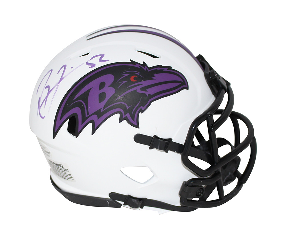 Ray Lewis Autographed/Signed Baltimore Ravens Lunar Mini Helmet BAS