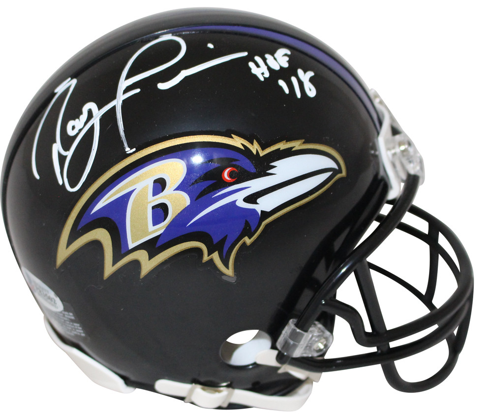 Ray Lewis Autographed/Signed Baltimore Ravens Mini Helmet HOF BAS