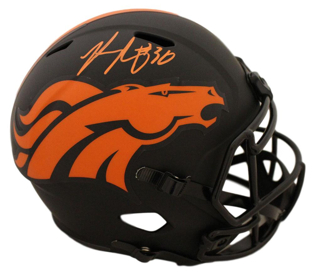Phillip Lindsay Autographed Denver Broncos Eclipse Replica Helmet JSA